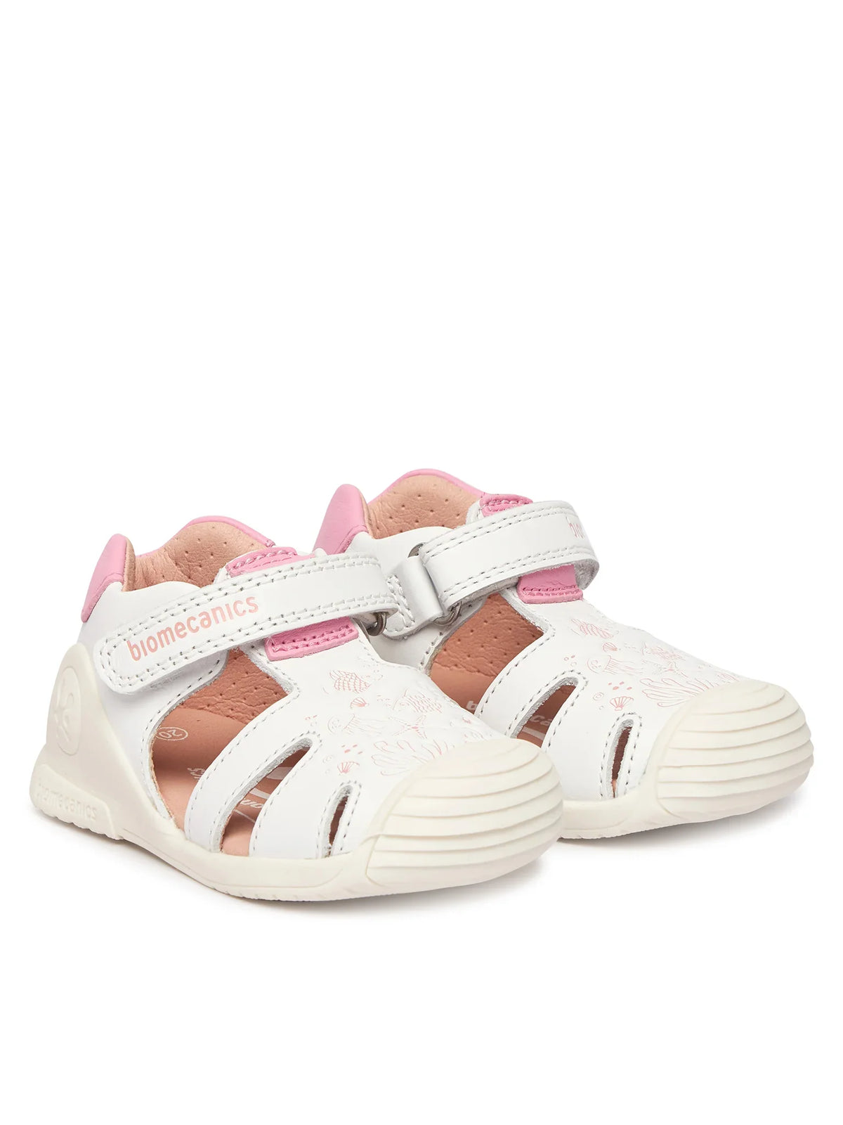 Biomecanics sandale fete Primii Pasi 18-25 Napa Blanco Ocean