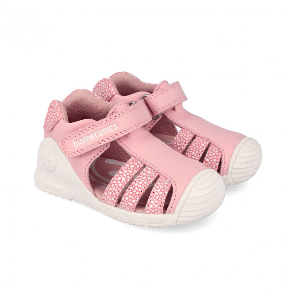 Biomecanics sandale fete Primii Pasi 18-25 Sauvage Rosa cu picatele Imagine principală a produsului