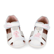 Biomecanics sandale fete Barefoot Primii Pasi cu varf protejat 19-26 Napa Blanco cu catel