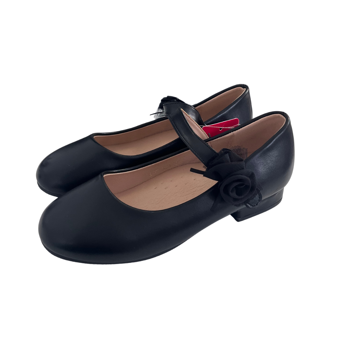 CSCK.S balerini fete cu bareta 28-35 Black cu floare Imagine principală a produsului
