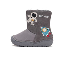 D.D.Step cizme baieti imblanite 20-25 Dark Grey cu cosmonaut