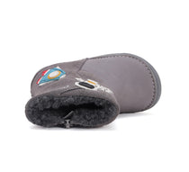 D.D.Step cizme baieti imblanite 20-25 Dark Grey cu cosmonaut