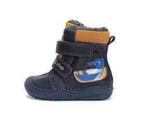 D.D.Step cizme baieti imblanite 20-25 Royal Blue cu crocodil