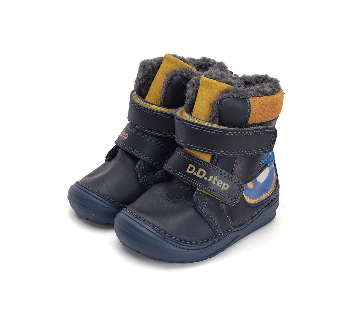 D.D.Step cizme baieti imblanite 20-25 Royal Blue cu crocodil Imagine principală a produsului