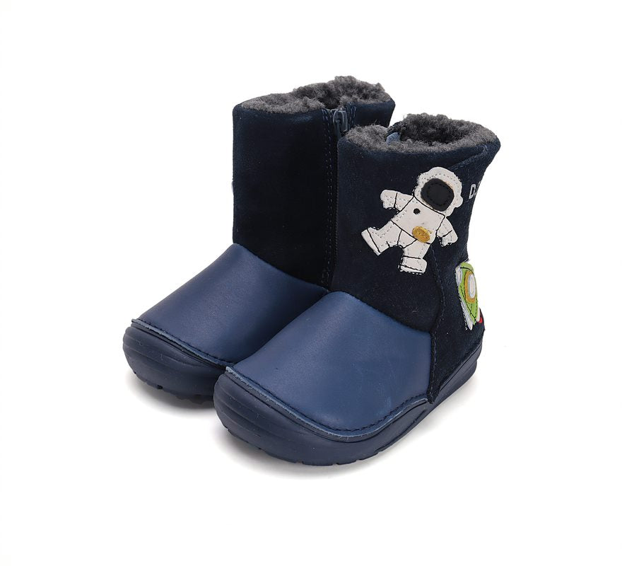D.D.Step cizme baieti imblanite 20-25 Royal Blue cu cosmonaut Imagine principală a produsului