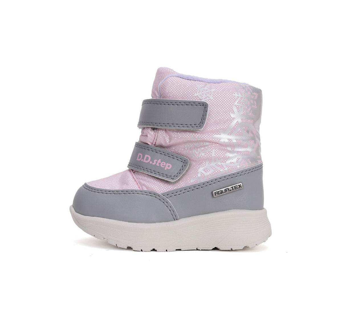 D.D.Step cizme fete Aqua-Tex imblanite 28-33 Metallic Pink cu fulgi ne zapada