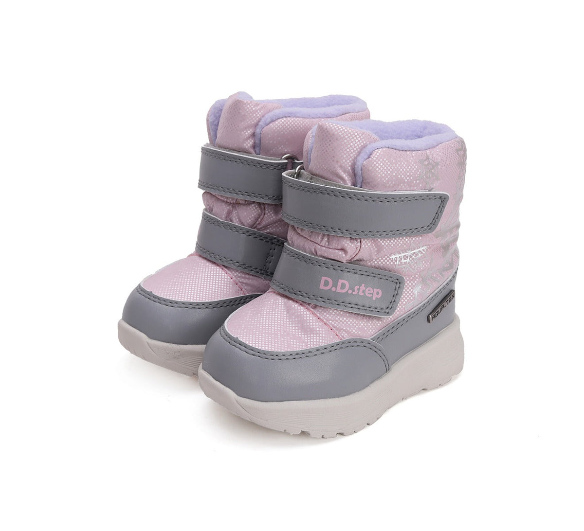 D.D.Step cizme fete Aqua-Tex imblanite 28-33 Metallic Pink cu fulgi ne zapada Imagine principală a produsului