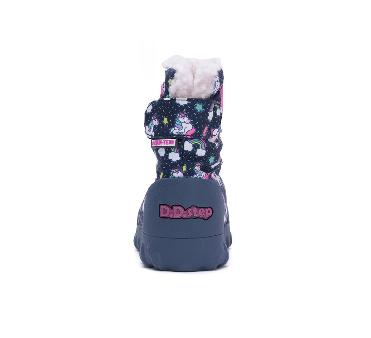 D.D.Step cizme fete Aqua-Tex imblanite 28-33 Royal Blue cu unicorn