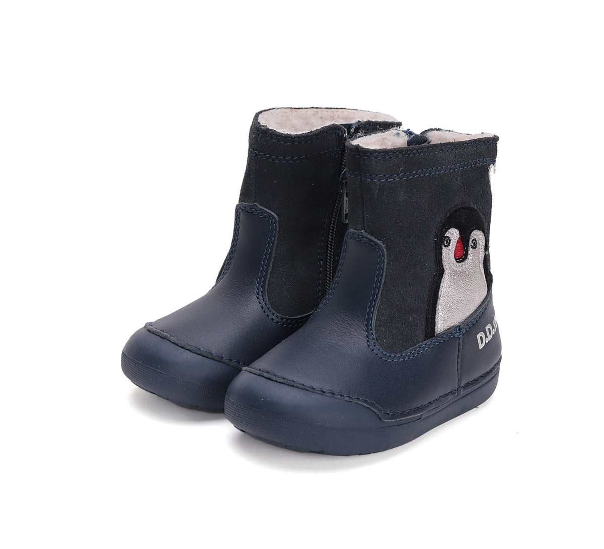 D.D.Step cizme fete imblanite Primii Pasi 20-25 Royal Blue cu pinguin Imagine principală a produsului