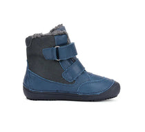 D.D.Step ghete baieti Barefoot captusite 25-30 Bermuda Blue cu crocodil