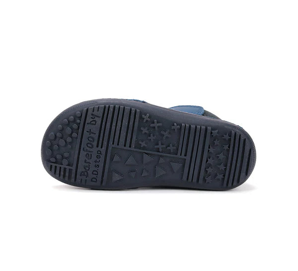 D.D.Step ghete baieti Barefoot captusite 25-30 Bermuda Blue cu crocodil