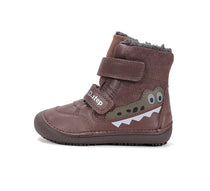 D.D.Step ghete baieti Barefoot captusite 25-30 Chocolate cu crocodil