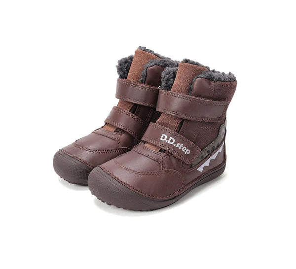 D.D.Step ghete baieti Barefoot captusite 25-30 Chocolate cu crocodil Imagine principală a produsului