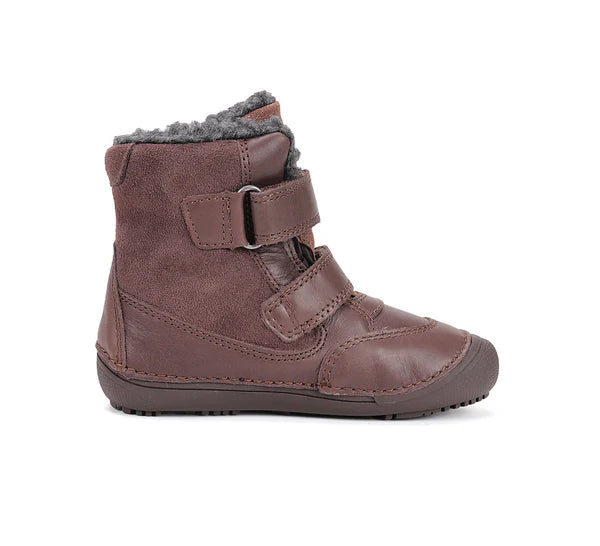 D.D.Step ghete baieti Barefoot captusite 25-30 Chocolate cu crocodil