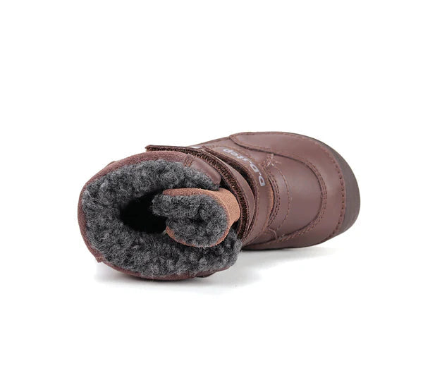 D.D.Step ghete baieti Barefoot captusite 25-30 Chocolate cu crocodil