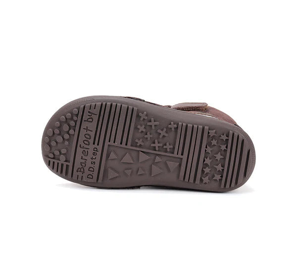 D.D.Step ghete baieti Barefoot captusite 25-30 Chocolate cu crocodil