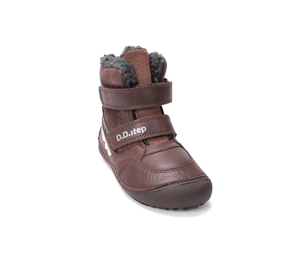 D.D.Step ghete baieti Barefoot captusite 25-30 Chocolate cu crocodil