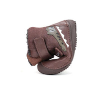D.D.Step ghete baieti Barefoot captusite 25-30 Chocolate cu crocodil