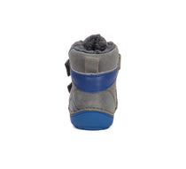 D.D.Step ghete baieti Barefoot captusite 25-30 Dark Grey cu albastru