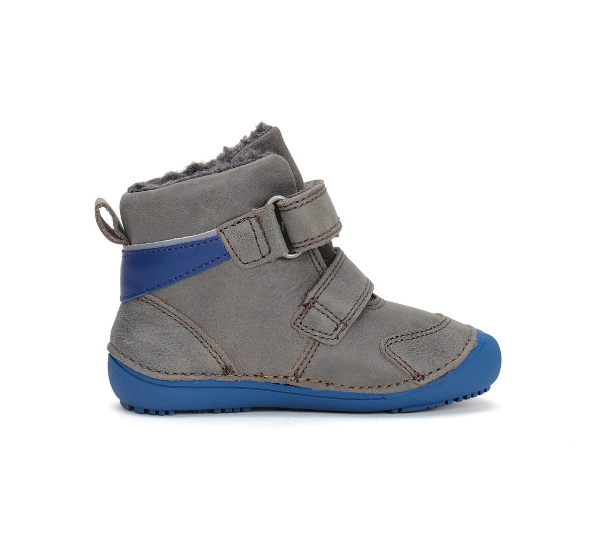 D.D.Step ghete baieti Barefoot captusite 25-30 Dark Grey cu albastru