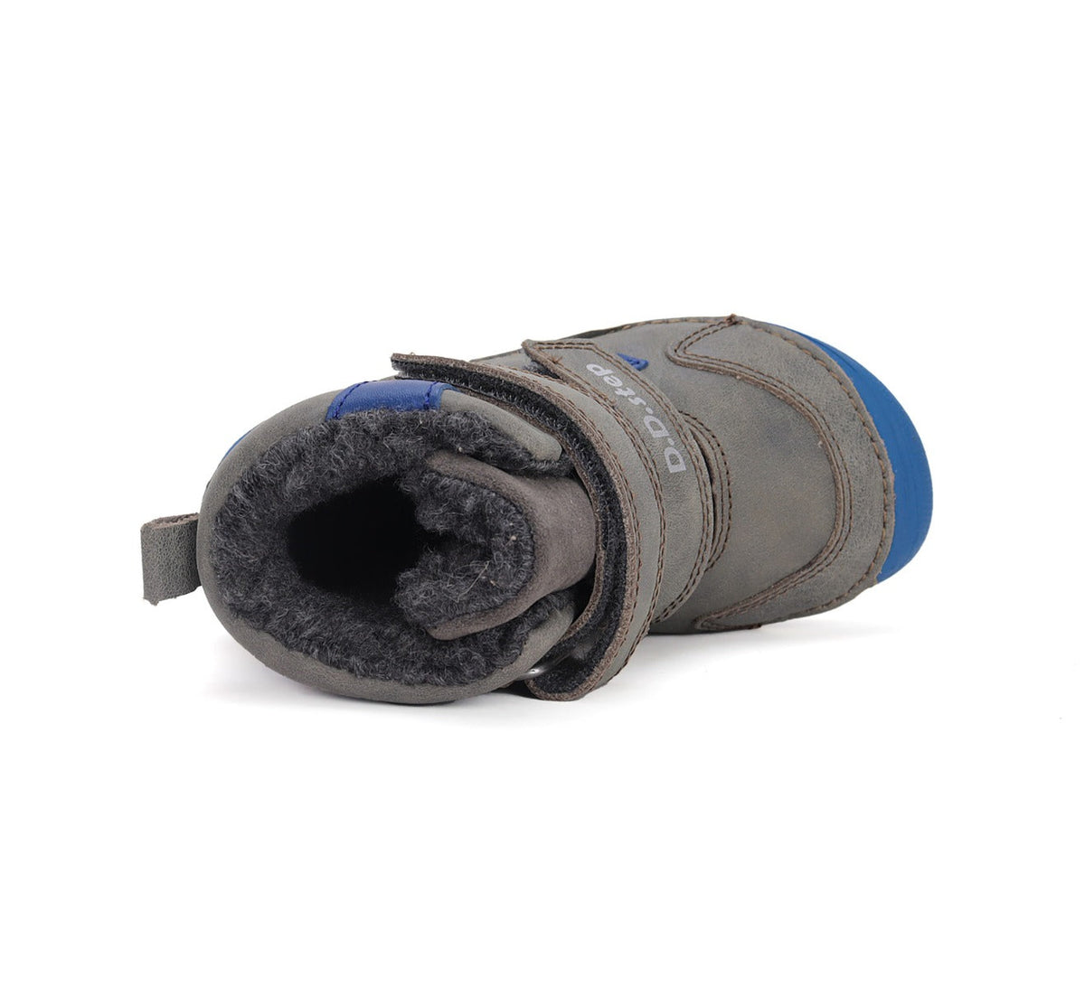 D.D.Step ghete baieti Barefoot captusite 25-30 Dark Grey cu albastru
