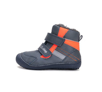 D.D.Step ghete baieti Barefoot captusite 25-30 Royal Blue cu portocaliu
