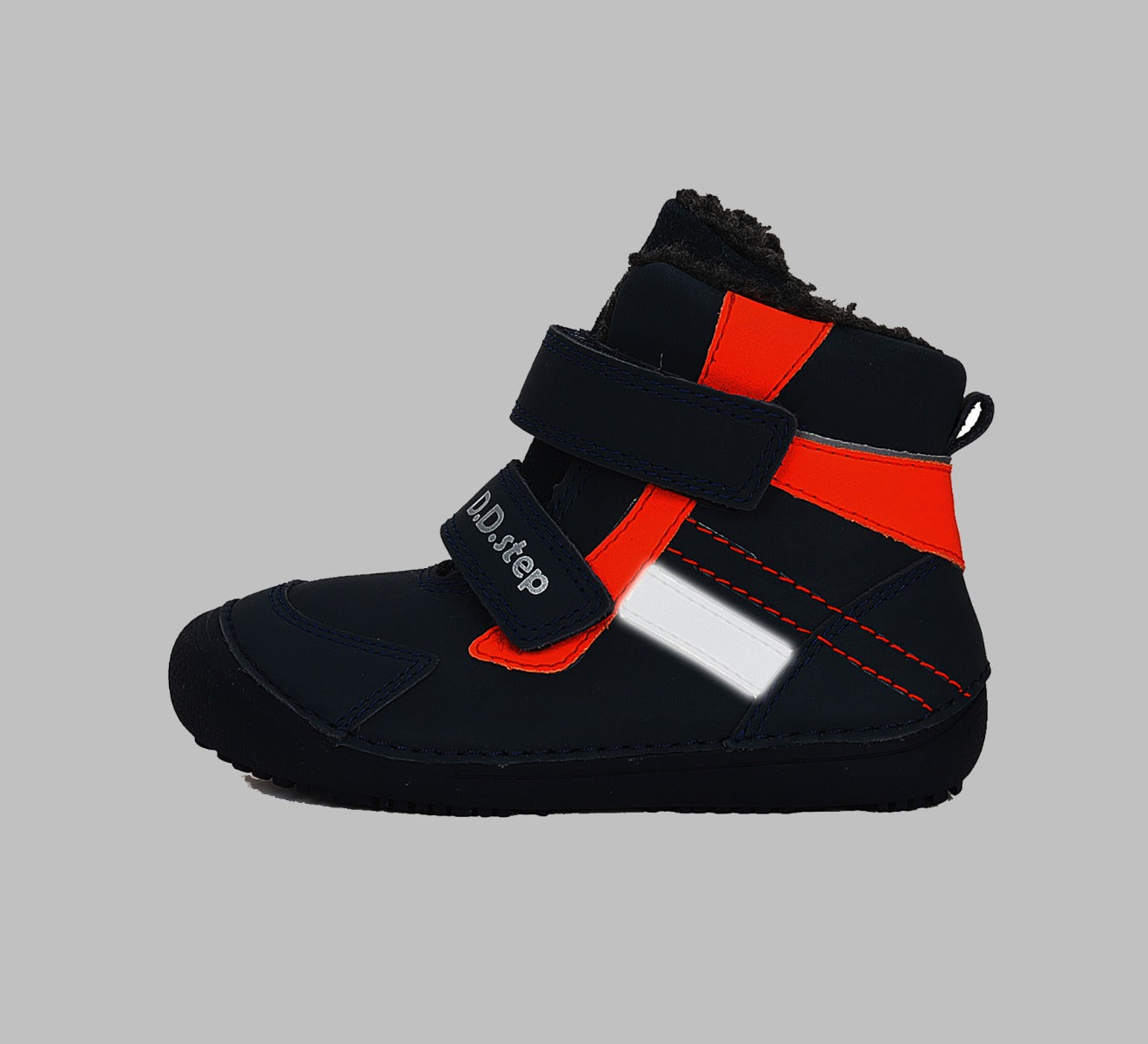 D.D.Step ghete baieti Barefoot captusite 31-36 Royal Blue cu portocaliu Imagine secundară a produsului