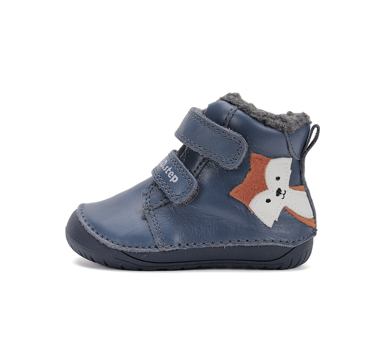 D.D.Step ghete baieti Barefoot imblanite 20-25 Bermuda Blue cu raton