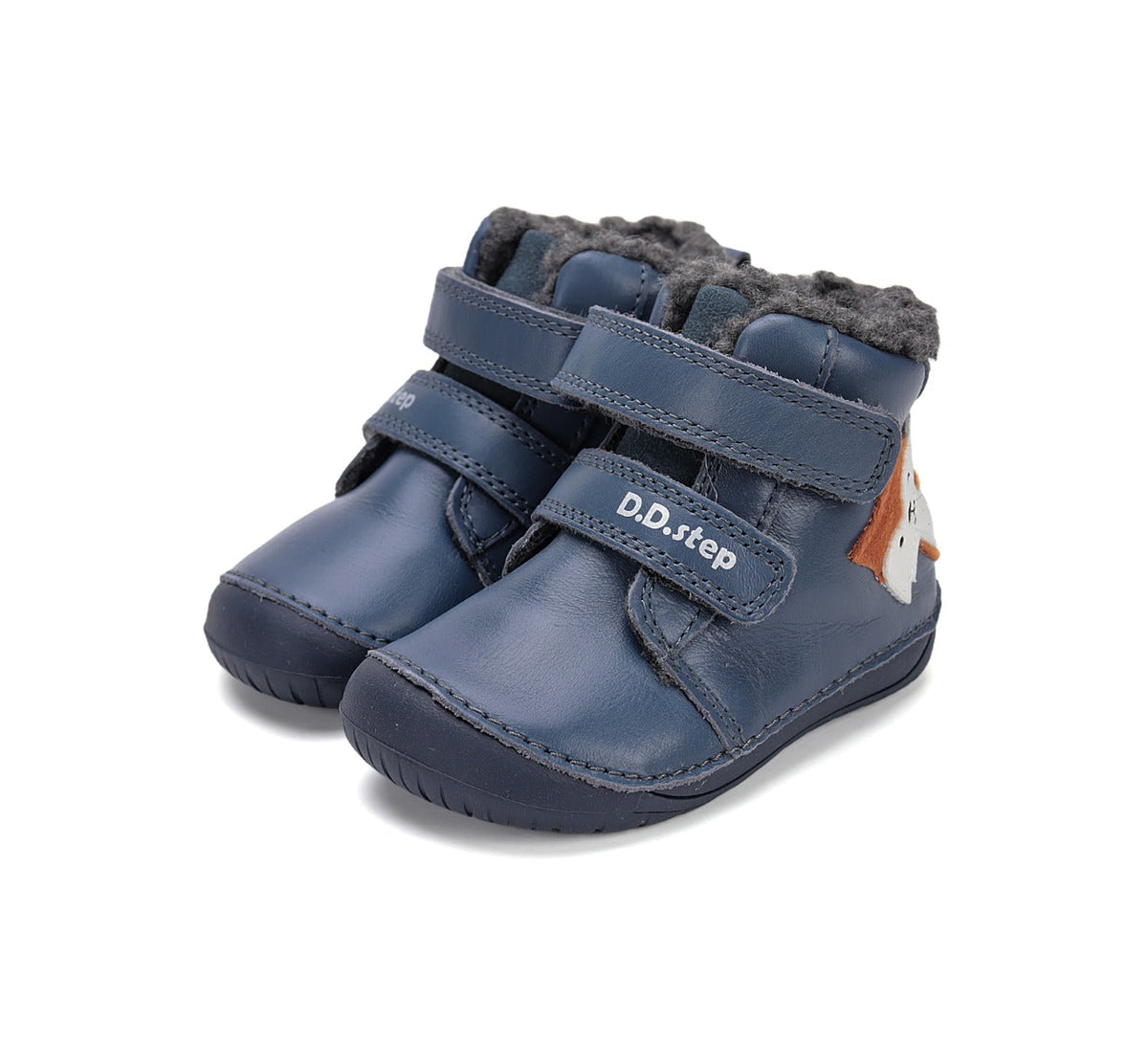 D.D.Step ghete baieti Barefoot imblanite 20-25 Bermuda Blue cu raton Imagine principală a produsului