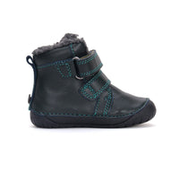 D.D.Step ghete baieti Barefoot imblanite 20-25 Emerald cu dino