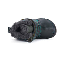 D.D.Step ghete baieti Barefoot imblanite 20-25 Emerald cu dino
