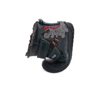 D.D.Step ghete baieti Barefoot imblanite 20-25 Emerald cu dino