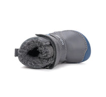 D.D.Step ghete baieti Barefoot imblanite cu talpa fluorescenta 20-25 Dark Grey cu dino