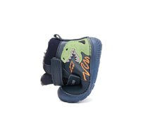 D.D.Step ghete baieti Barefoot imblanite cu talpa fluorescenta 20-25 Royal Blue cu dino