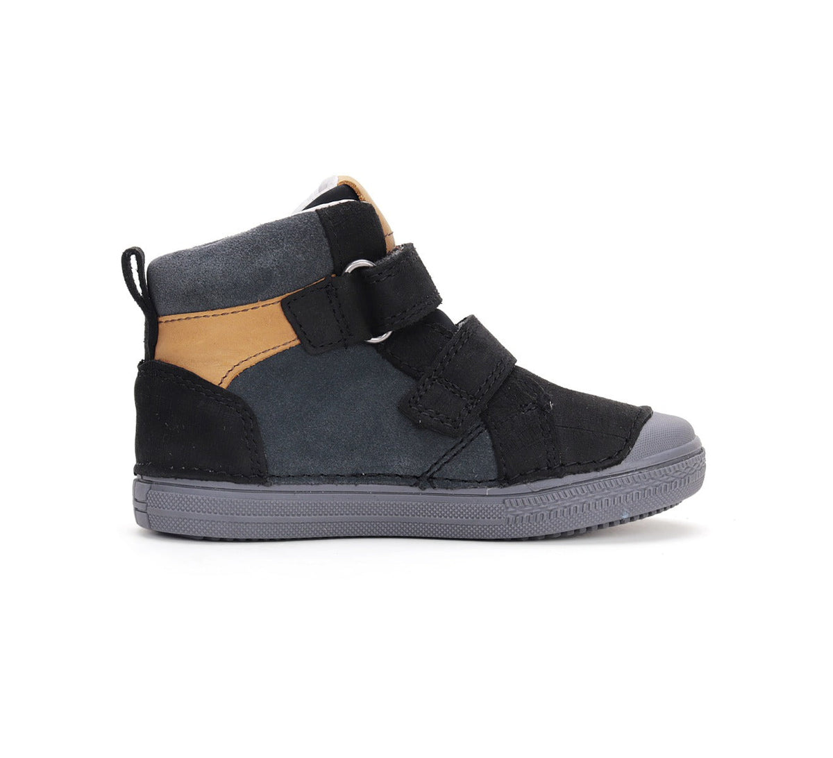 D.D.Step ghete baieti cu scai 31-36 Dark Grey cu maro