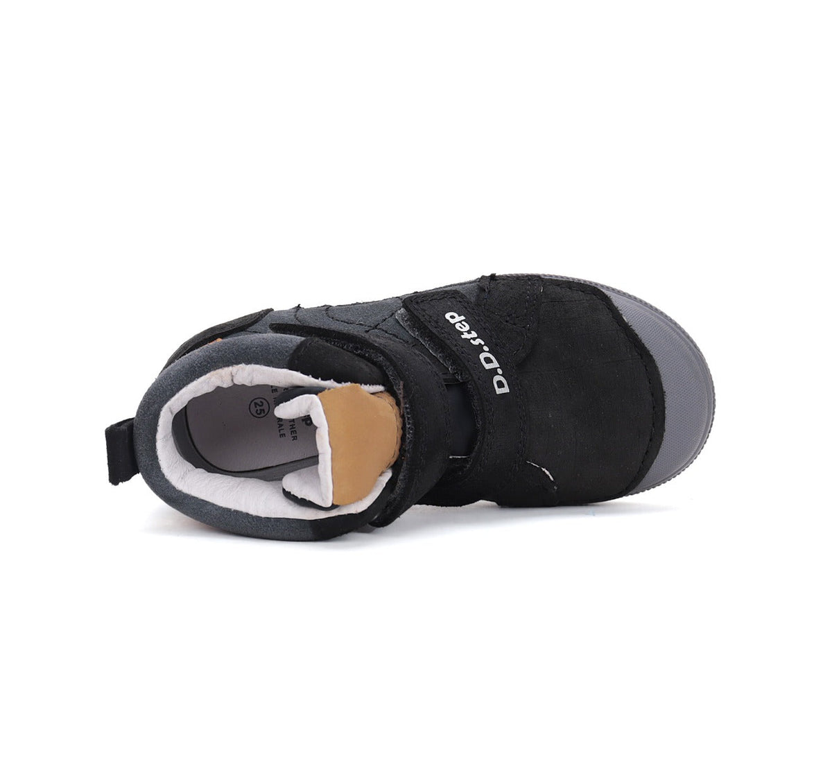 D.D.Step ghete baieti cu scai 31-36 Dark Grey cu maro