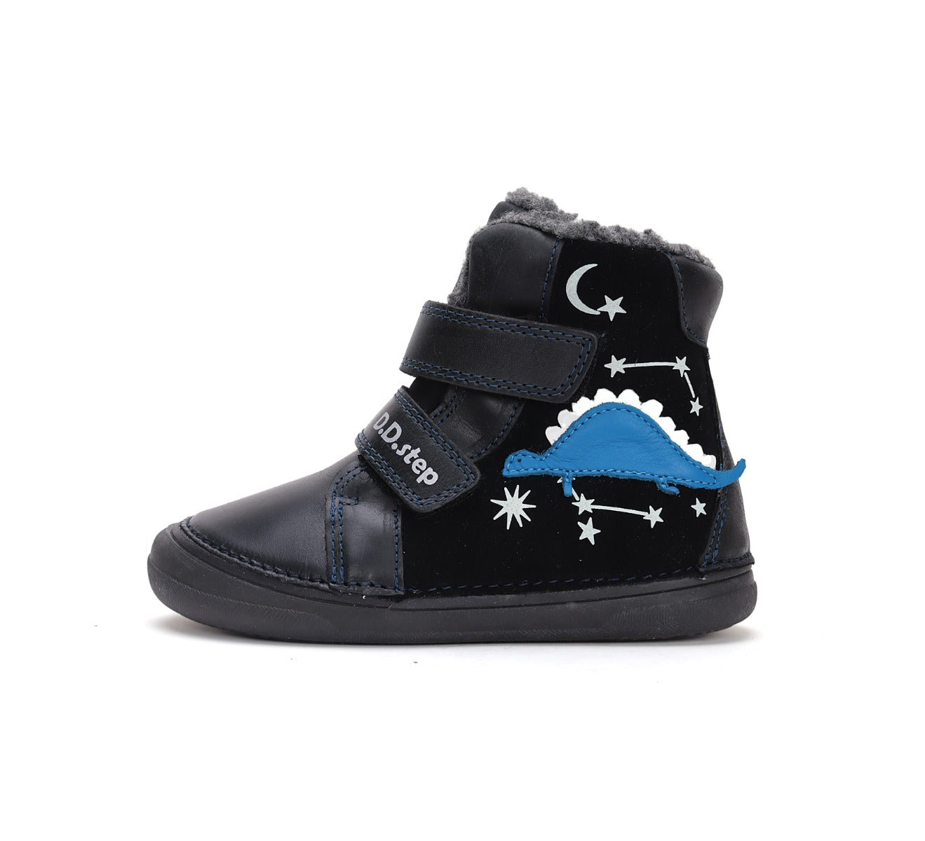 D.D.Step ghete baieti fluorescente si imblanite 26-31 Black cu dino Imagine secundară a produsului