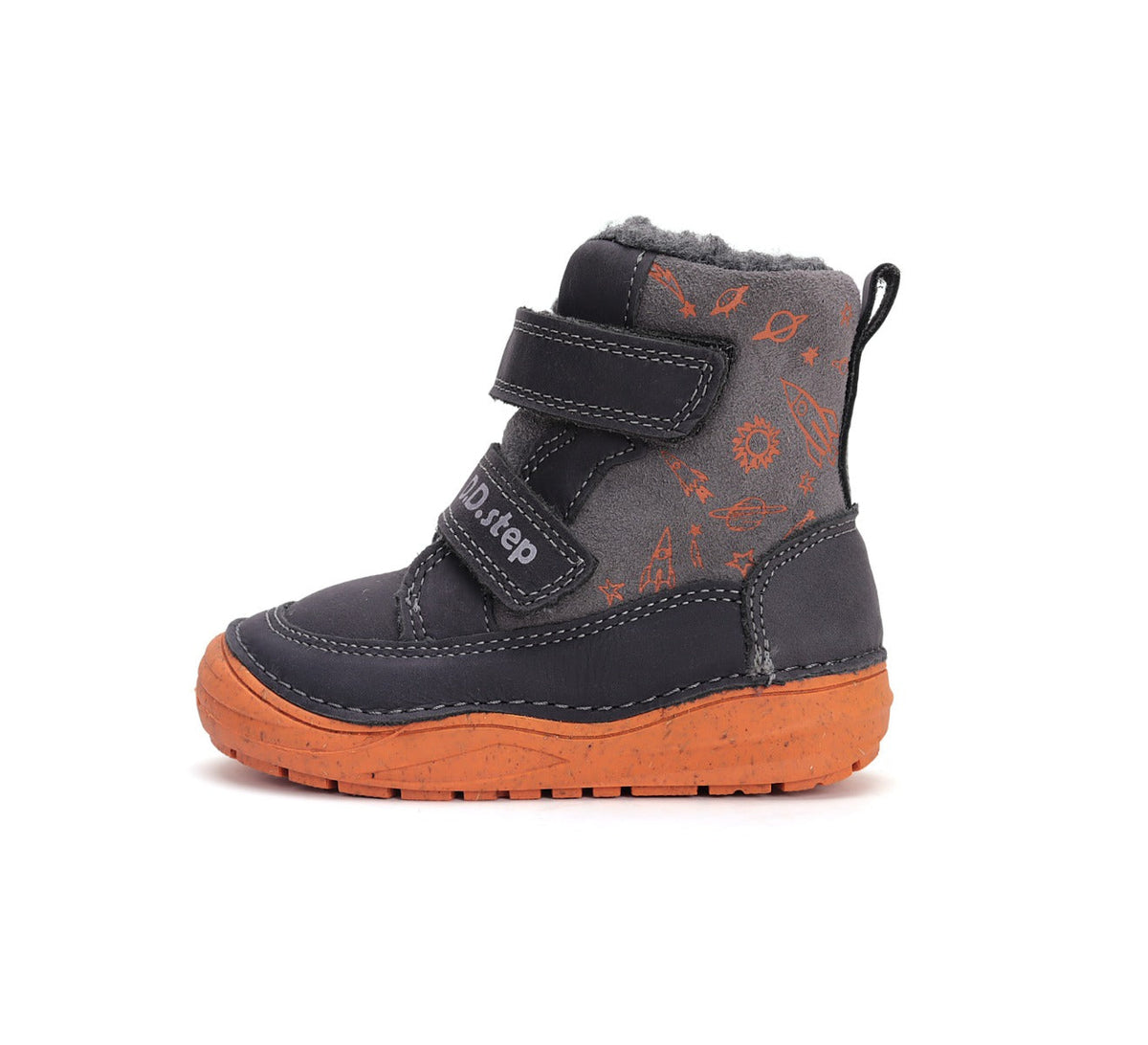 D.D.Step ghete baieti imblanite 20-25 Dark Grey cu navete
