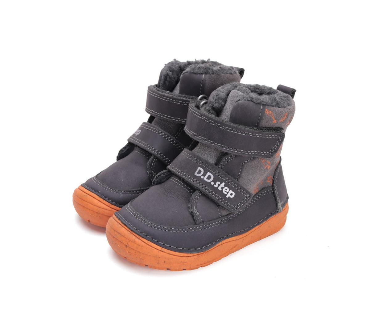D.D.Step ghete baieti imblanite 20-25 Dark Grey cu navete