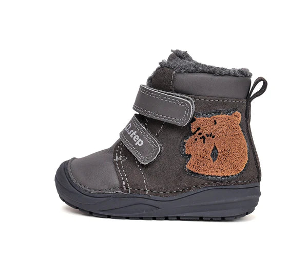 D.D.Step ghete baieti imblanite 20-25 Dark Grey cu urs Imagine secundară a produsului