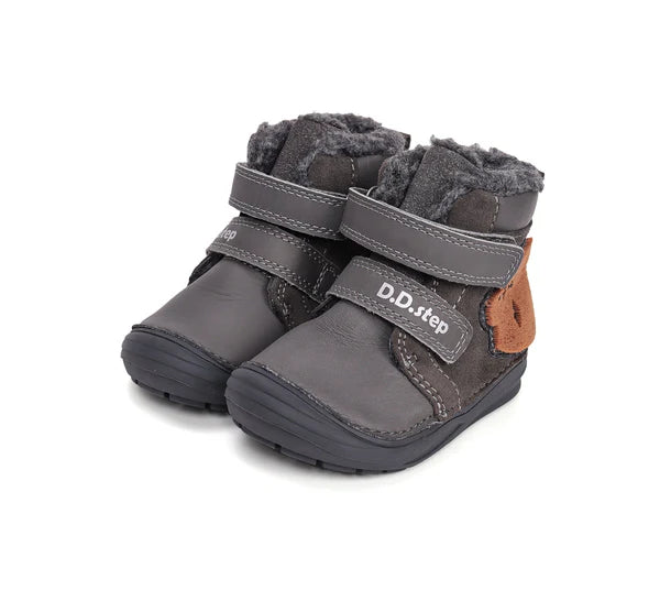 D.D.Step ghete baieti imblanite 20-25 Dark Grey cu urs Imagine principală a produsului