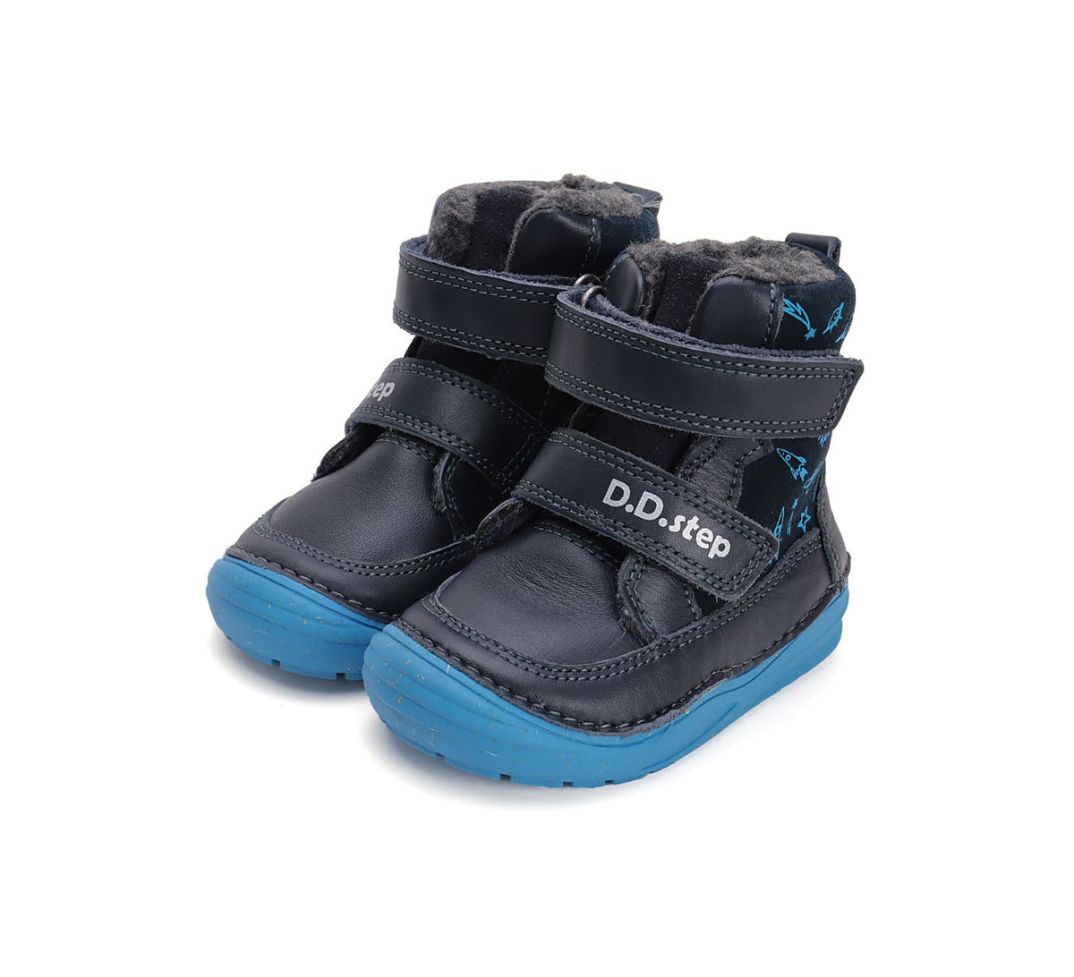 D.D.Step ghete baieti imblanite 20-25 Royal Blue cu navete Imagine principală a produsului