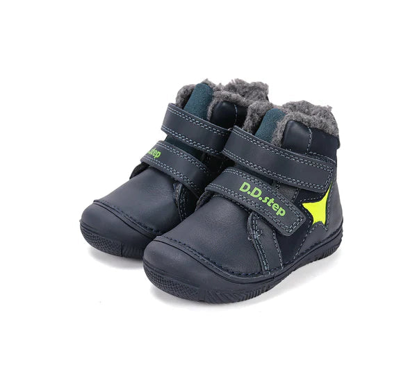 D.D.Step ghete baieti imblanite 26-31 Royal Blue cu neon