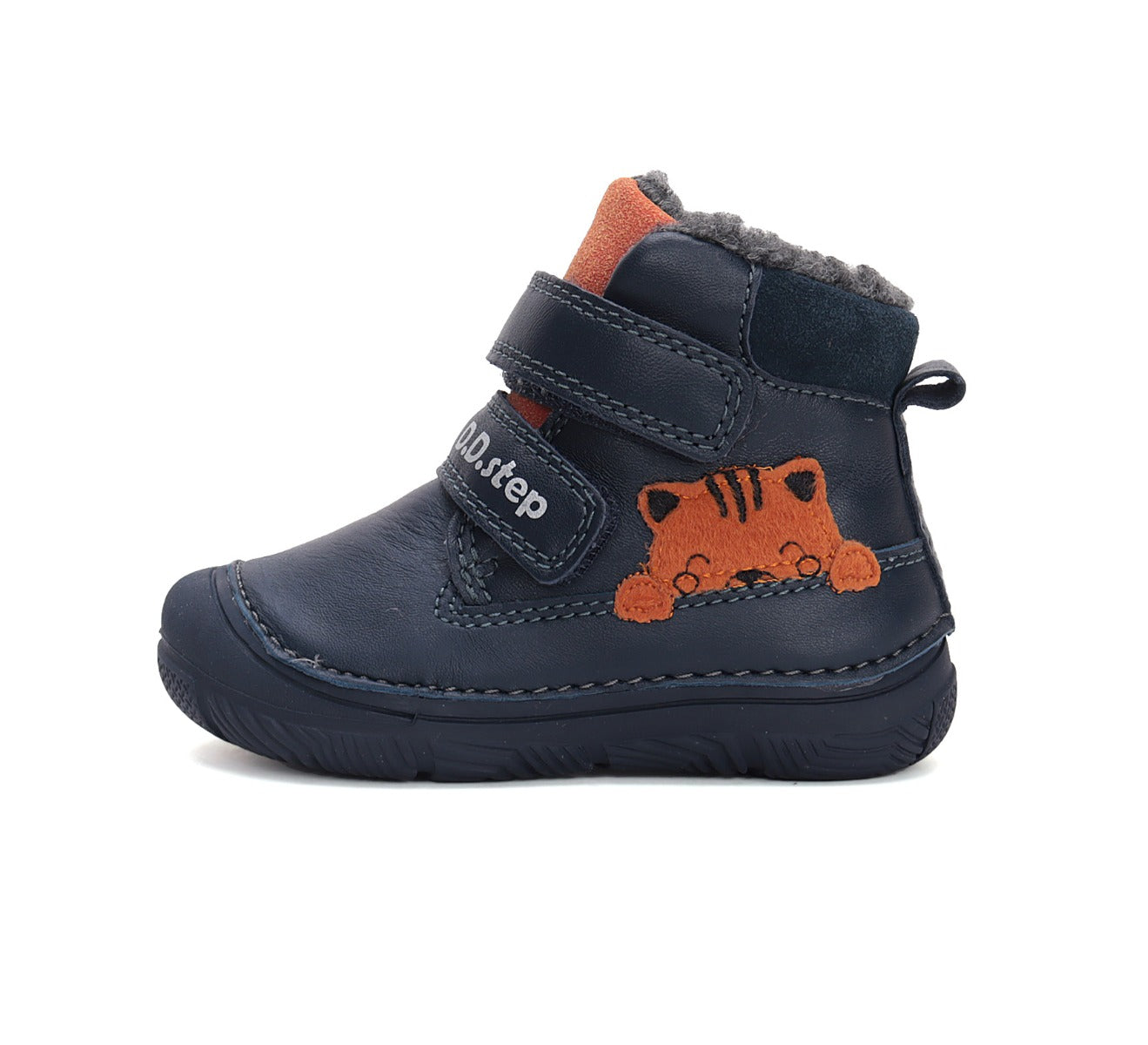 D.D.Step ghete baieti imblanite 20-25 Royal Blue cu tigru Imagine secundară a produsului