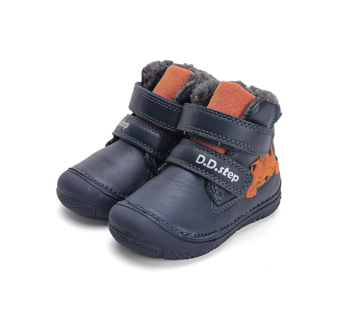 D.D.Step ghete baieti imblanite 20-25 Royal Blue cu tigru
