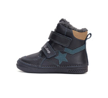 D.D.Step ghete baieti imblanite 25-30 Royal Blue cu stea petrol