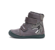 D.D.Step ghete baieti imblanite 26-31 Dark Grey cu dino