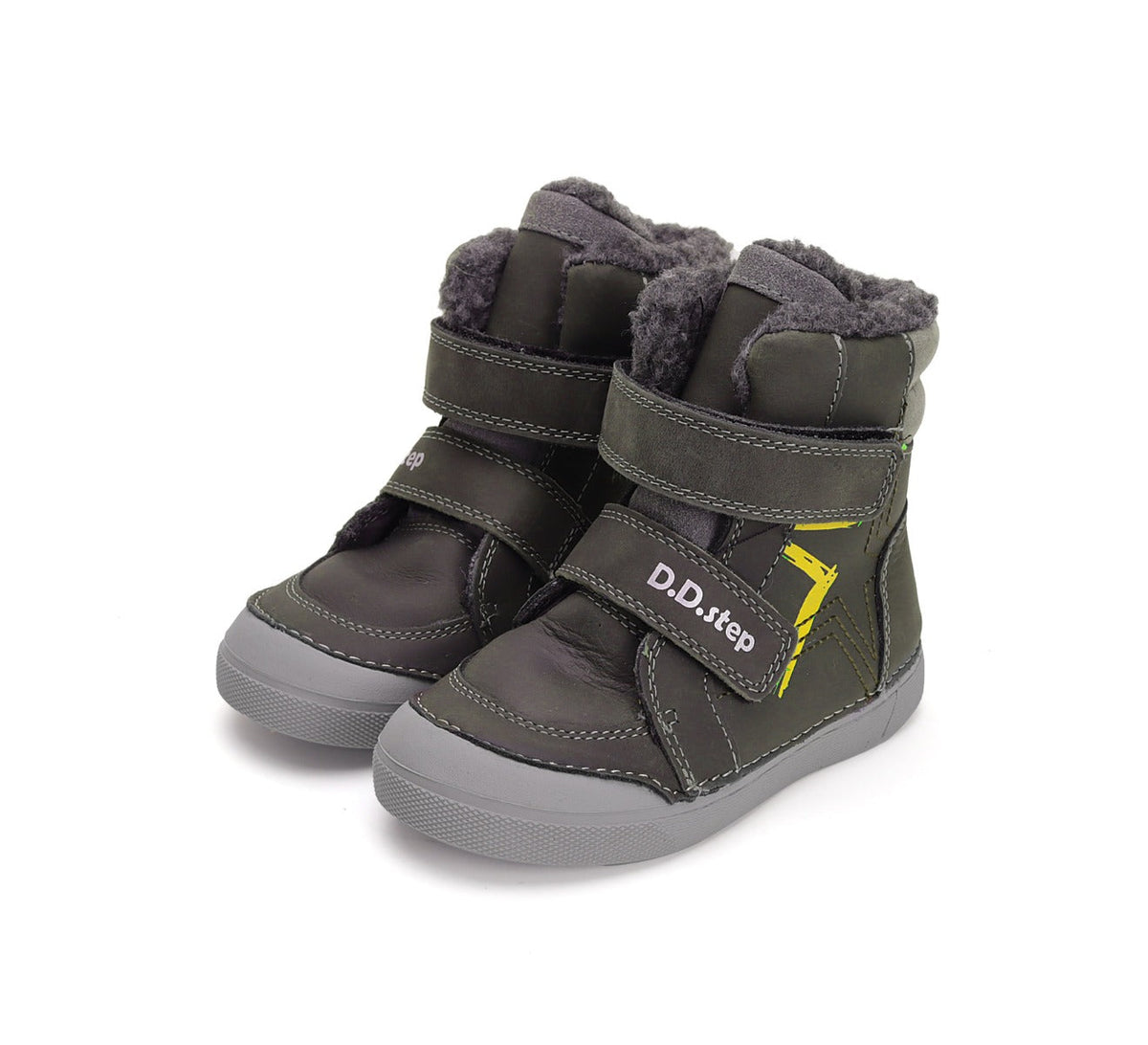 D.D.Step ghete baieti imblanite 31-36, Dark Grey cu stea