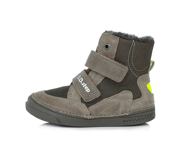 D.D.Step ghete baieti imblanite 31-36, Khaki cu verde neon