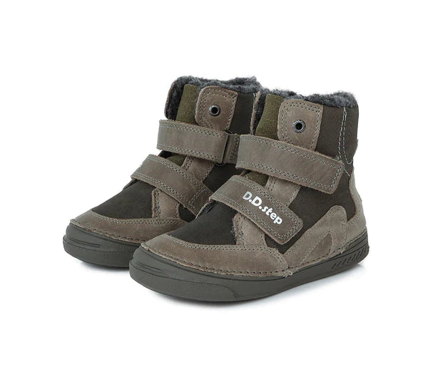 D.D.Step ghete baieti imblanite 31-36, Khaki cu verde neon Imagine secundară a produsului